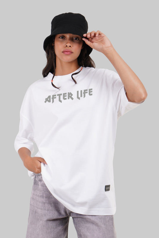 After Life White Baggy Fit T-Shirt Women