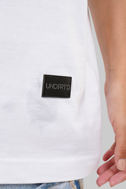 Solid White Half Sleeves T-Shirt For Women Baggy Fit