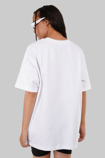 Simple Flowers White Oversized Fit T-Shirt Women