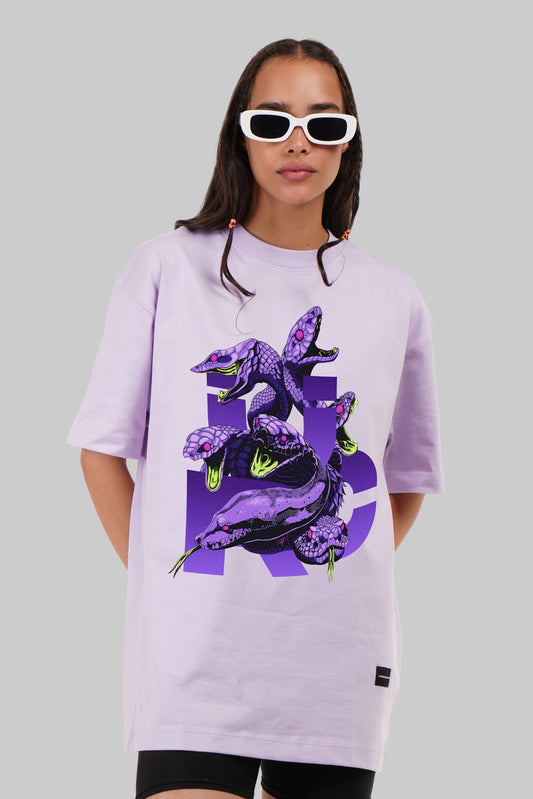 Scary Snakes Lavender Oversized Fit T-Shirt Women