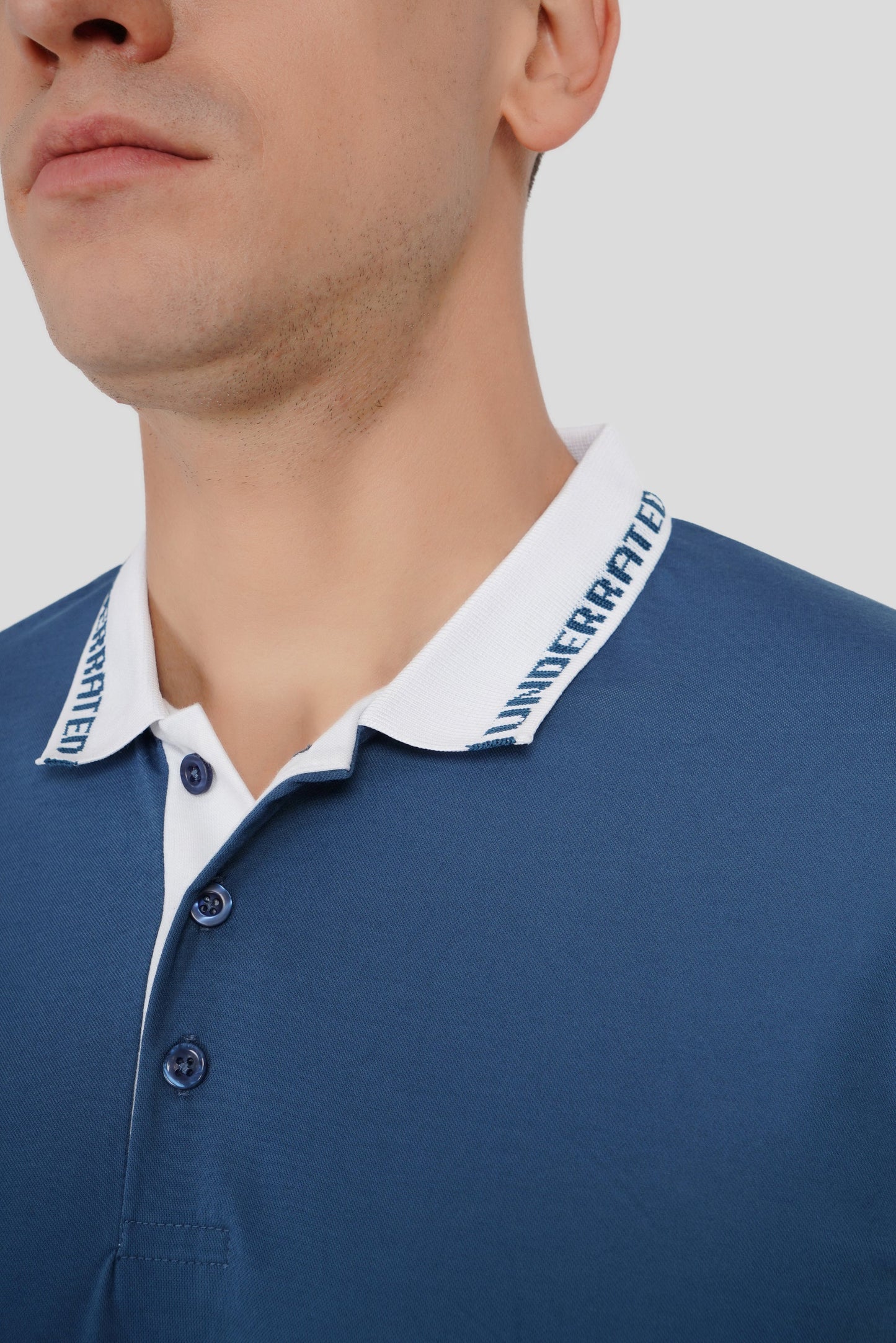Men's Polo Neck T-shirt Combo - Pack of 2 Underrated Essentials - Blue and White