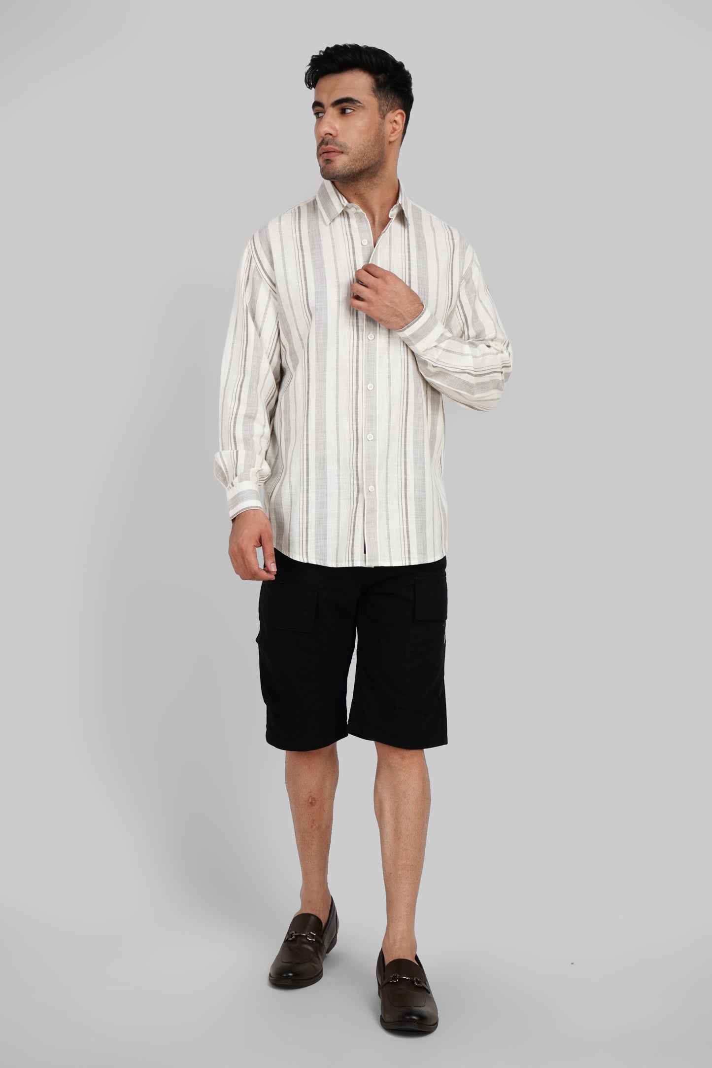 Light Brown Striped Shirt