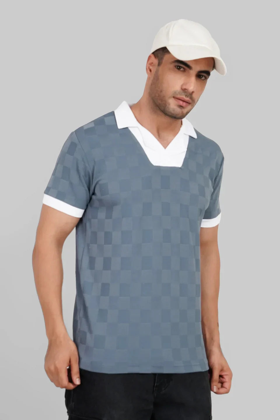 Pack of 2 Contrast collar Polo T-shirt combo - Grey/ Yellow