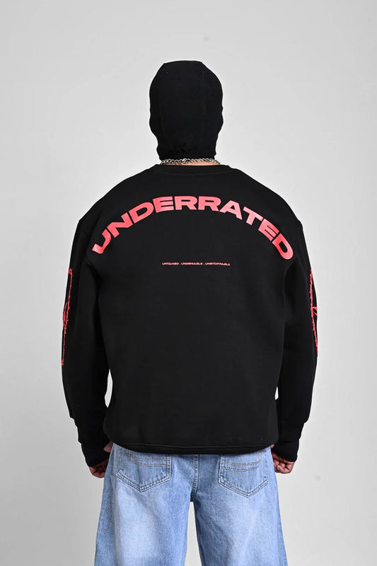Black Oversized Bold Graphic Sweatshirt