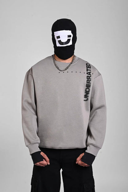 Grey Oversized Graphic Sweatshirt