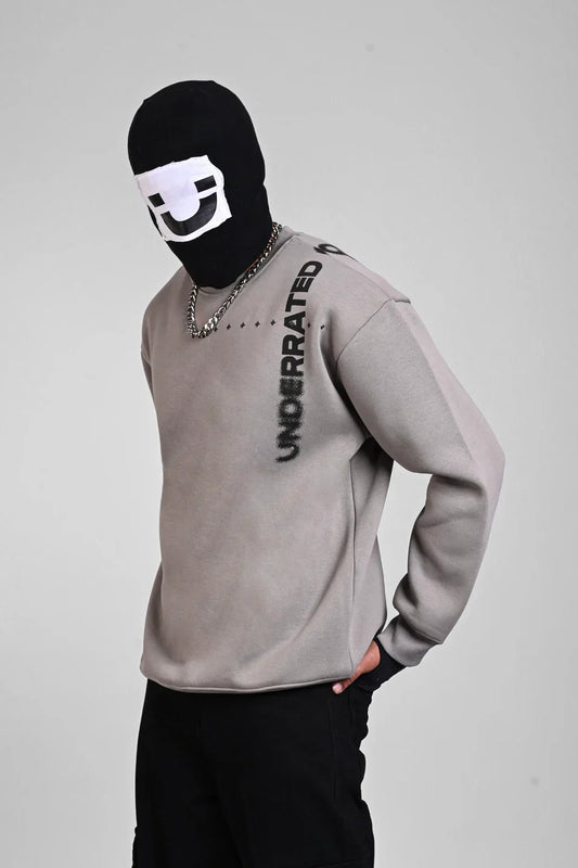 Grey Oversized Graphic Sweatshirt