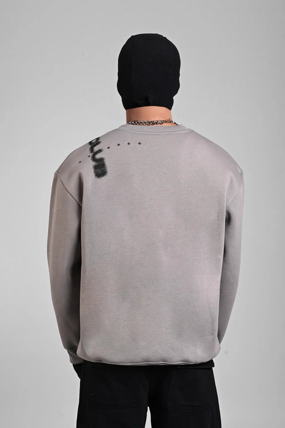 Grey Oversized Graphic Sweatshirt