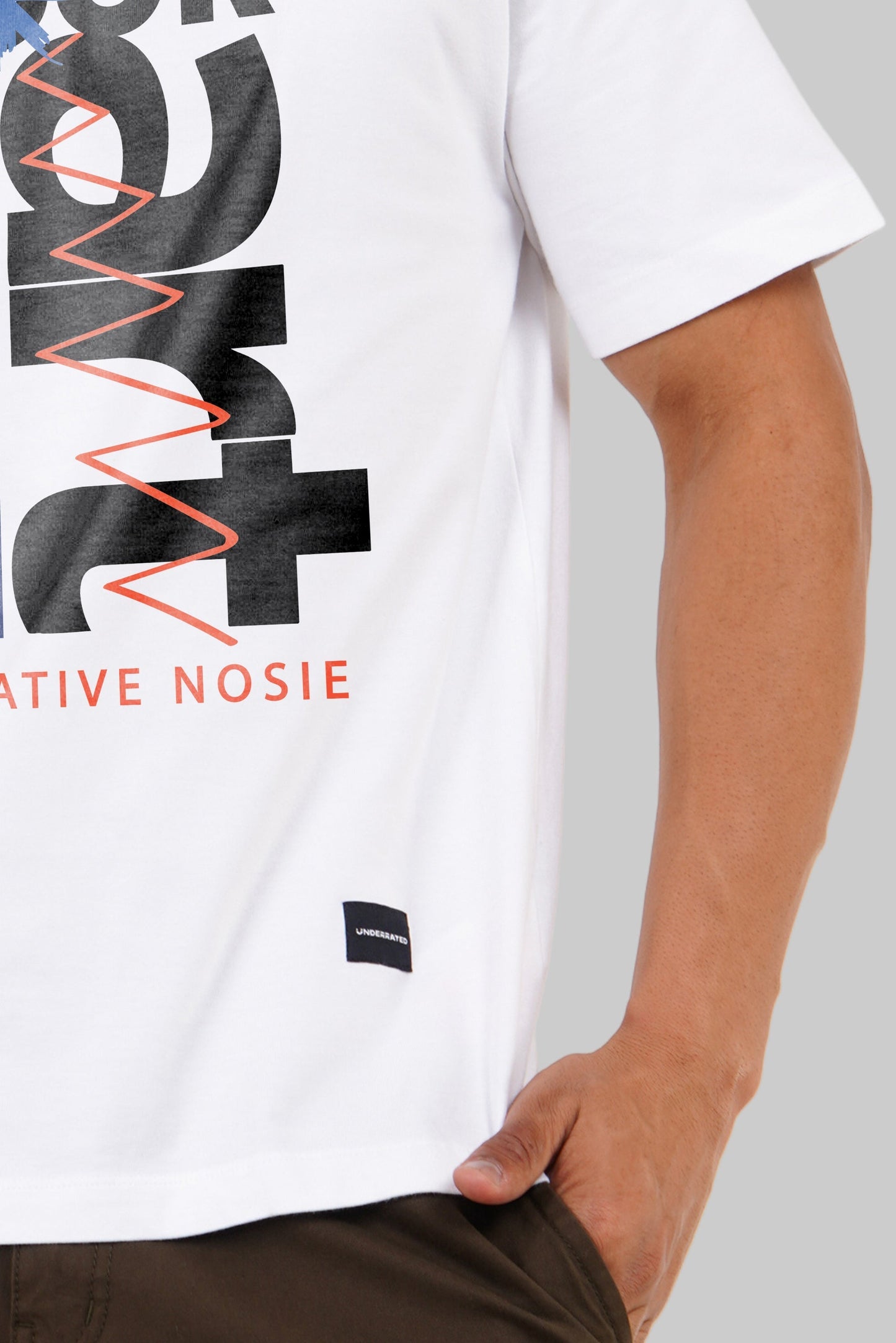 Unlock the Creative Noise Art Print White Oversized Fit T-Shirt Men