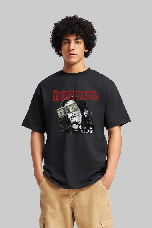 Young Money Black Oversized Fit T-Shirt Men