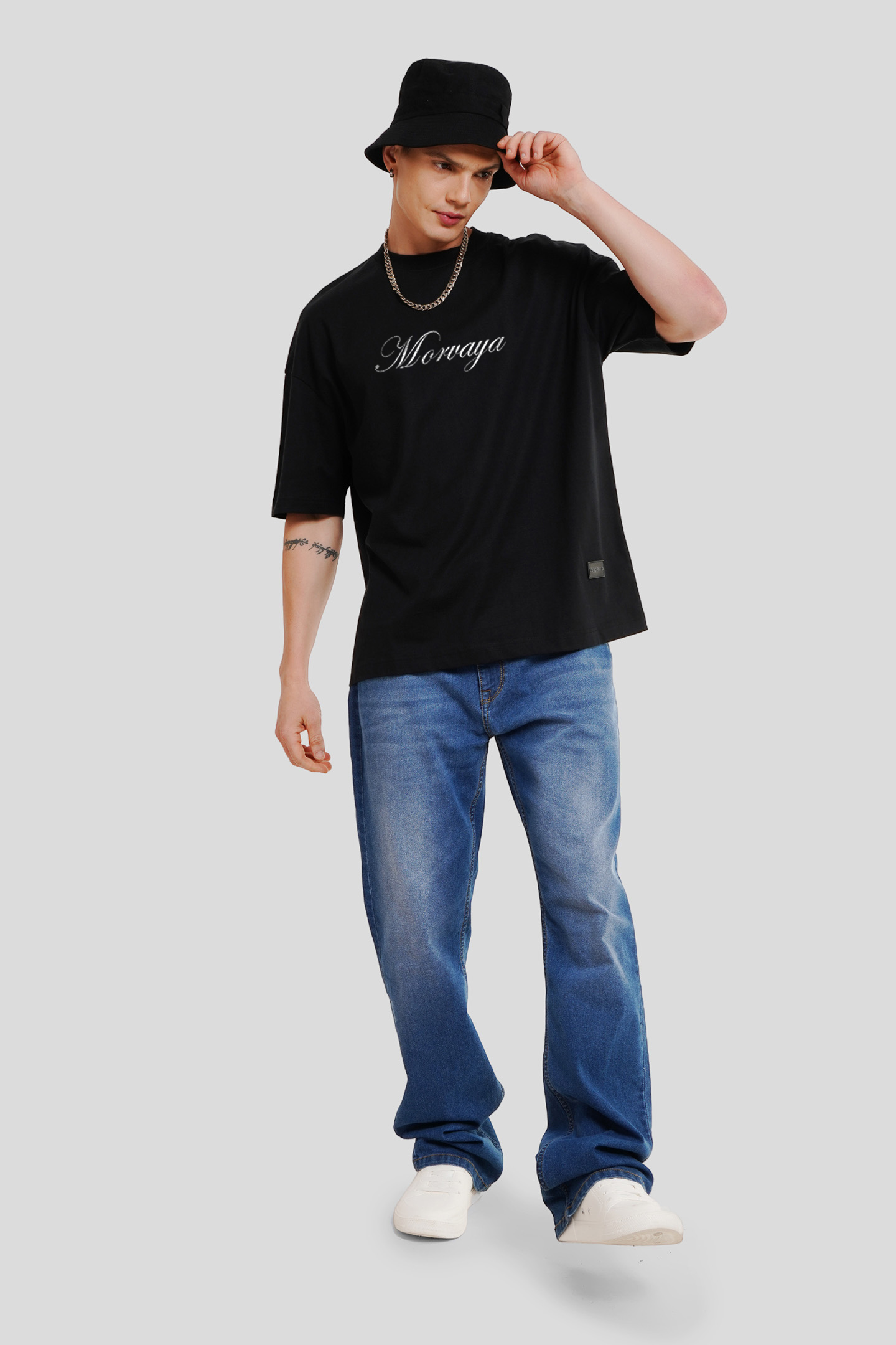 Blueberries Black Baggy Fit T-Shirt Men