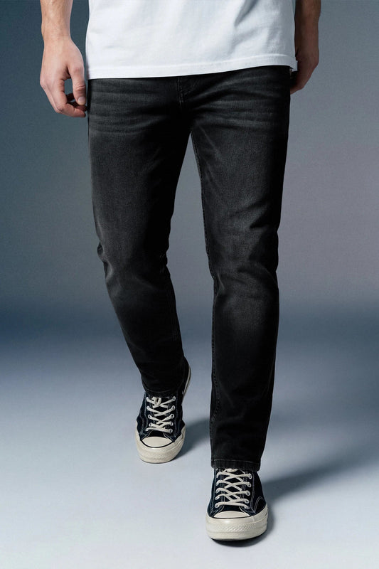Black Mid Rise Men's Slim Fit Jeans