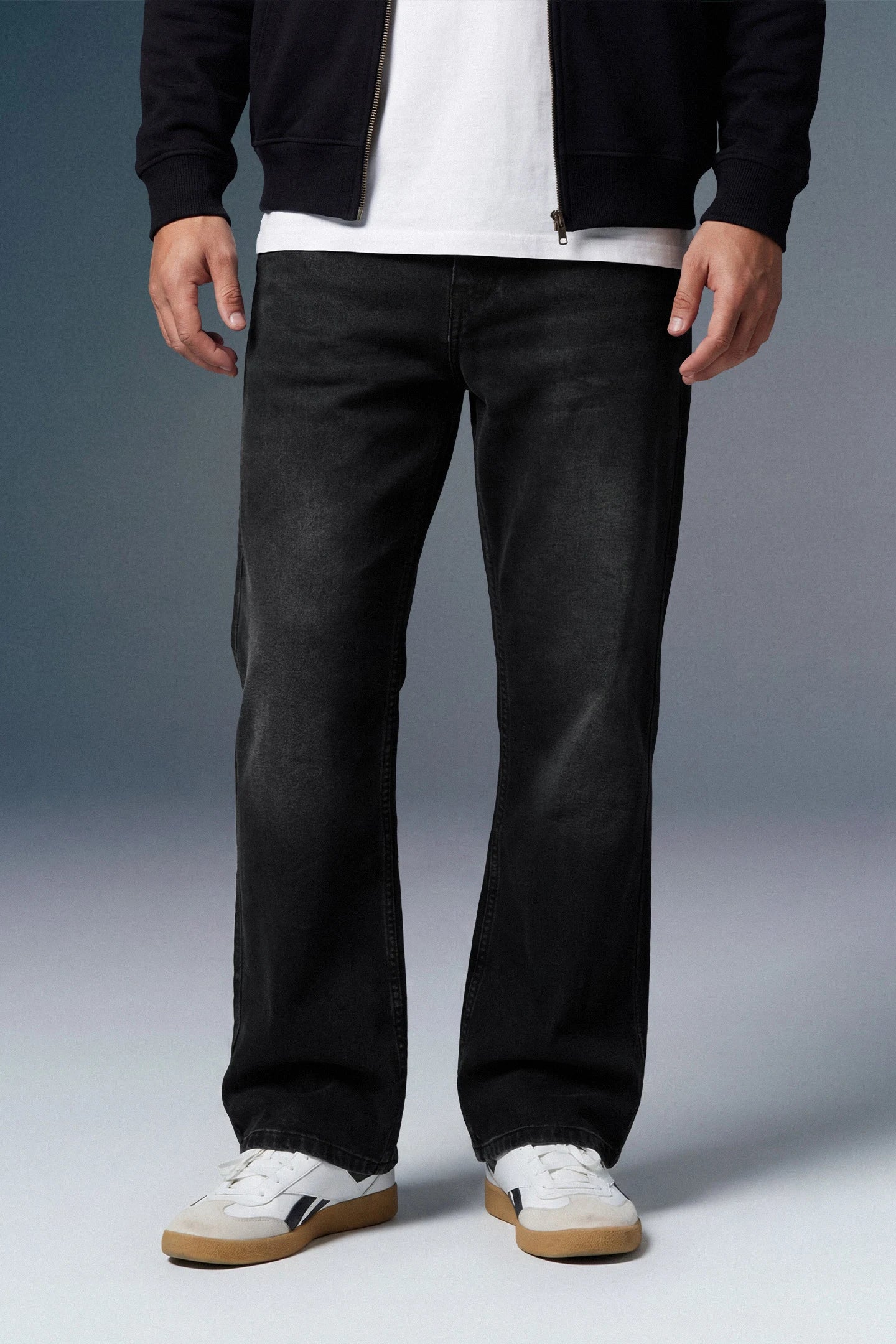 Black High Rise Men's Bootcut Jeans