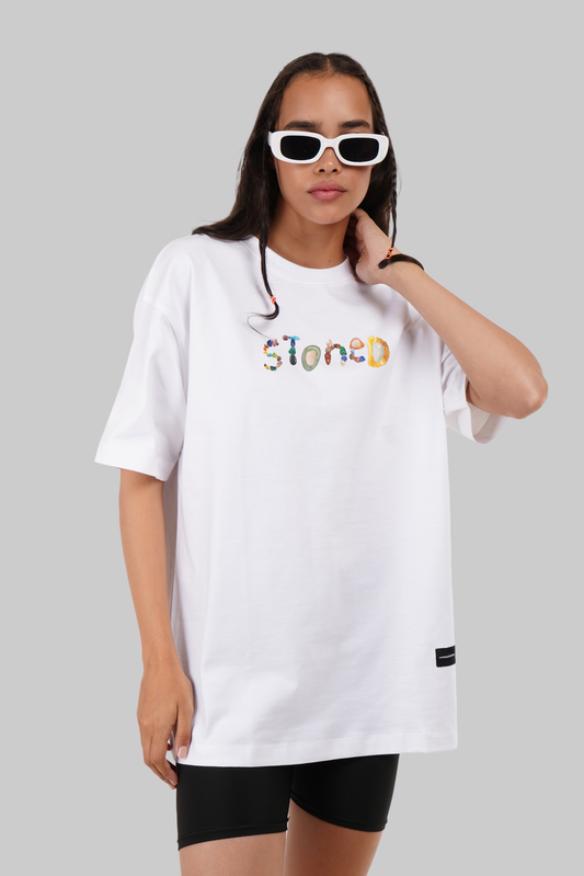 Stoned White Oversized T-shirt Women