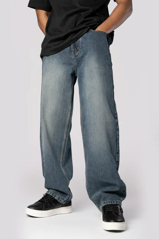 Vintage Blue Men's Baggy Fit Jeans
